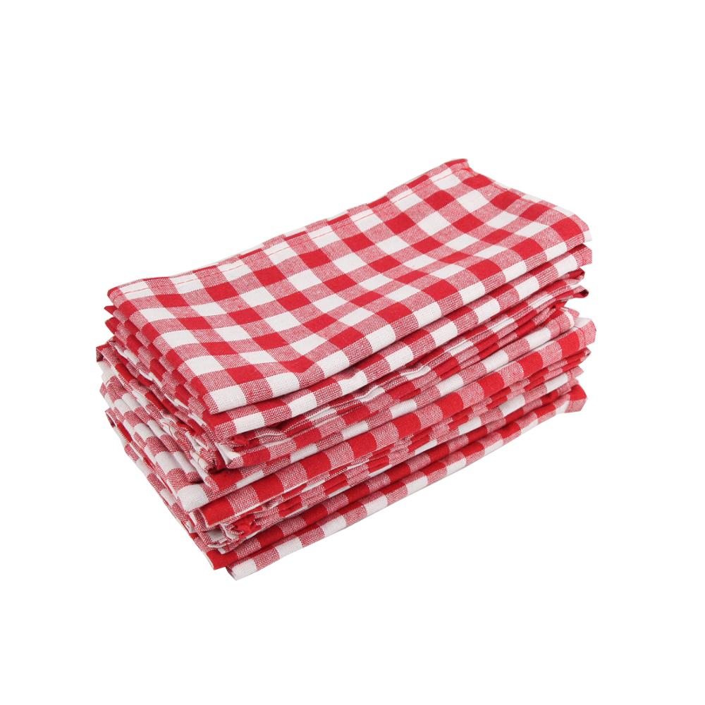 Plaid Checked Cloth Napkins Set of 12 Pcs-Multiple Options