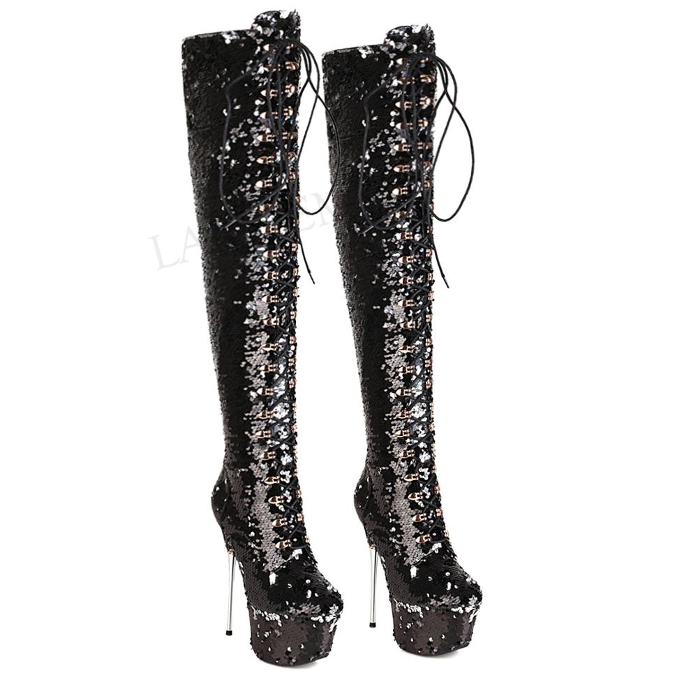 Over Knee Sequin Heel Boots-Multiple Options