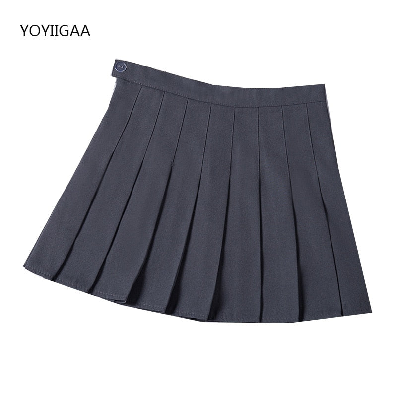 High Waist Pleated A-line Skirts-Black/White/Multiple Options