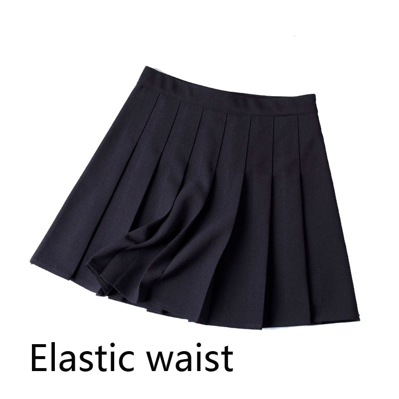 High Waist Pleated A-line Skirts-Black/White/Multiple Options