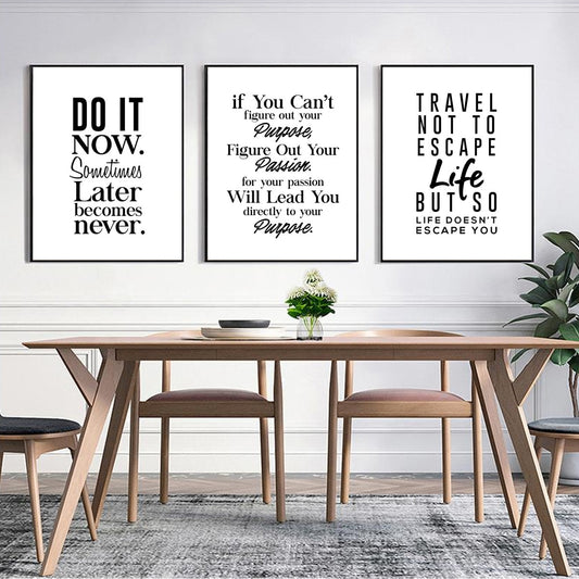Black and White Motivational Wall Art Prints-Multiple Options