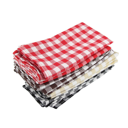Plaid Checked Cloth Napkins Set of 12 Pcs-Multiple Options