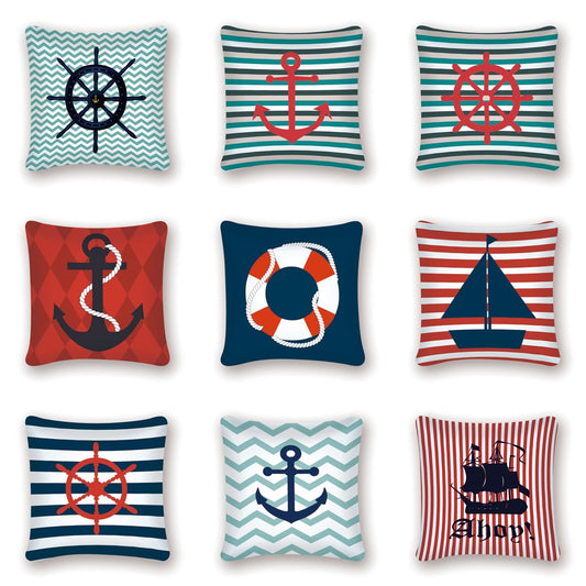 Nautical Throw Pillow Cushion Covers-Multiple Options