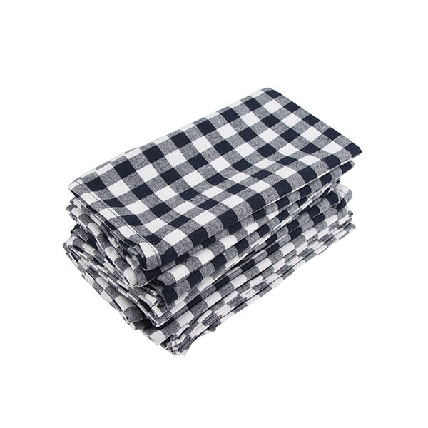 Plaid Checked Cloth Napkins Set of 12 Pcs-Multiple Options