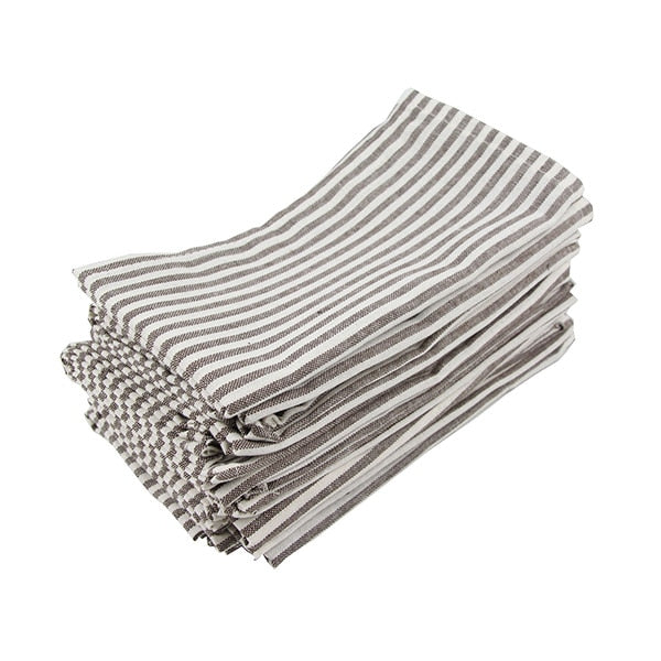 Striped Linen Cotton Blend Cloth Napkins Set of 12-Multiple Options