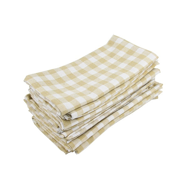 Plaid Checked Cloth Napkins Set of 12 Pcs-Multiple Options