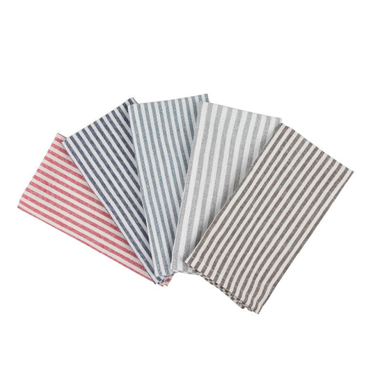Striped Linen Cotton Blend Cloth Napkins Set of 12-Multiple Options