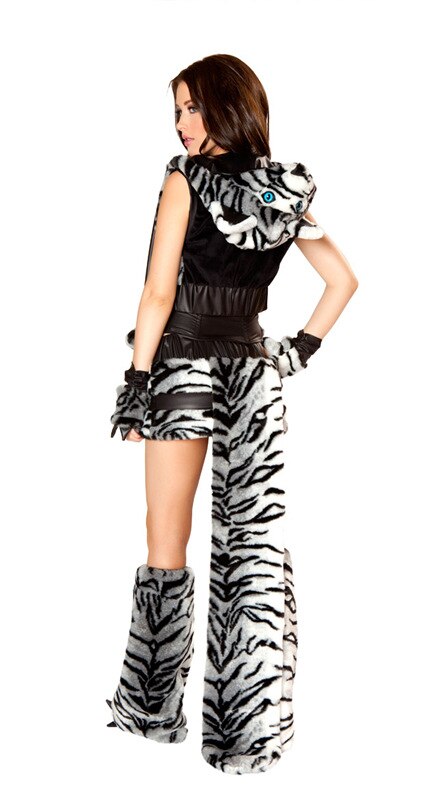 Tiger Animal Cosplay Costume-Black/White