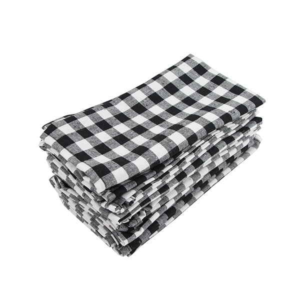 Plaid Checked Cloth Napkins Set of 12 Pcs-Multiple Options