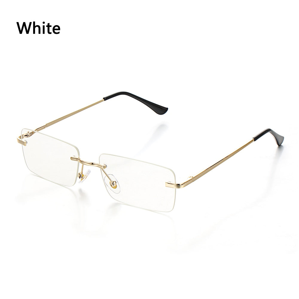Vintage Retro Rimless Rectangle Unisex Sunglasses-Multiple Options