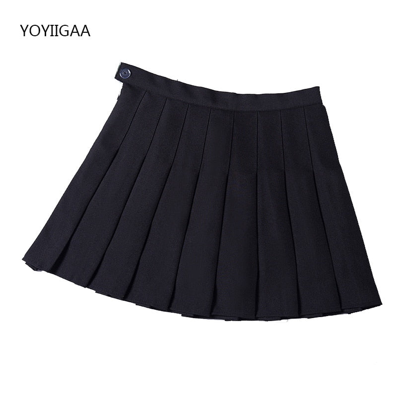 High Waist Pleated A-line Skirts-Black/White/Multiple Options