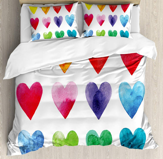 Ambesonne Valentine Duvet Cover Set-King Size