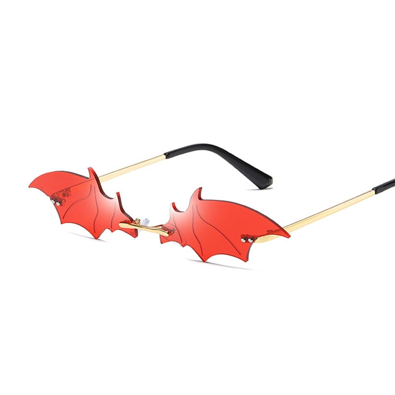 Rimless Bat Shaped Sunglasses-Multiple Options