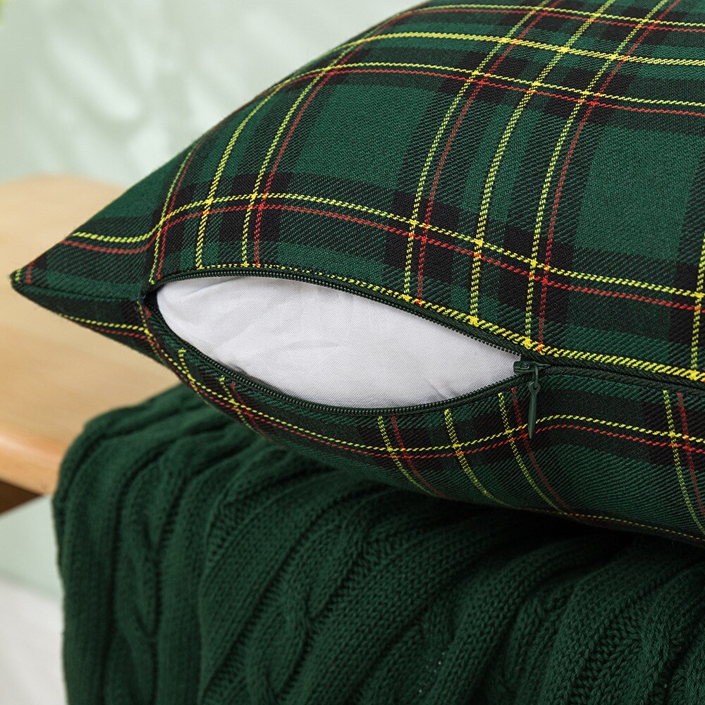 Plaid Xmas Pillow Covers-Multiple Options
