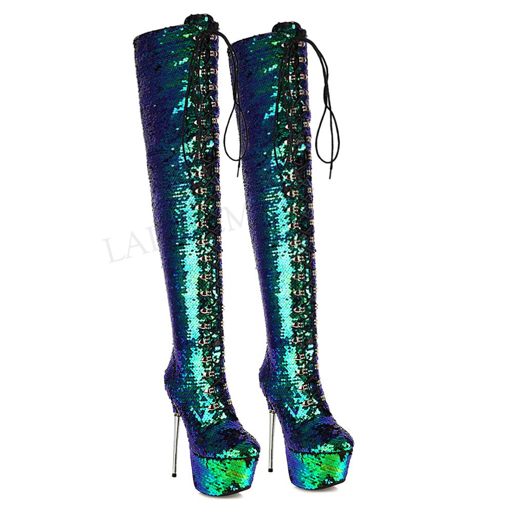 Over Knee Sequin Heel Boots-Multiple Options
