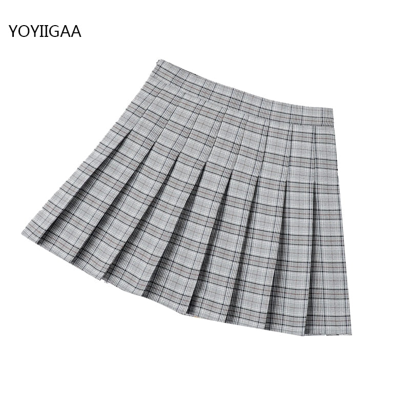High Waist Pleated A-line Skirts-Black/White/Multiple Options