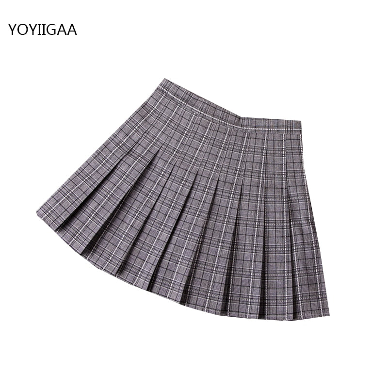 High Waist Pleated A-line Skirts-Black/White/Multiple Options