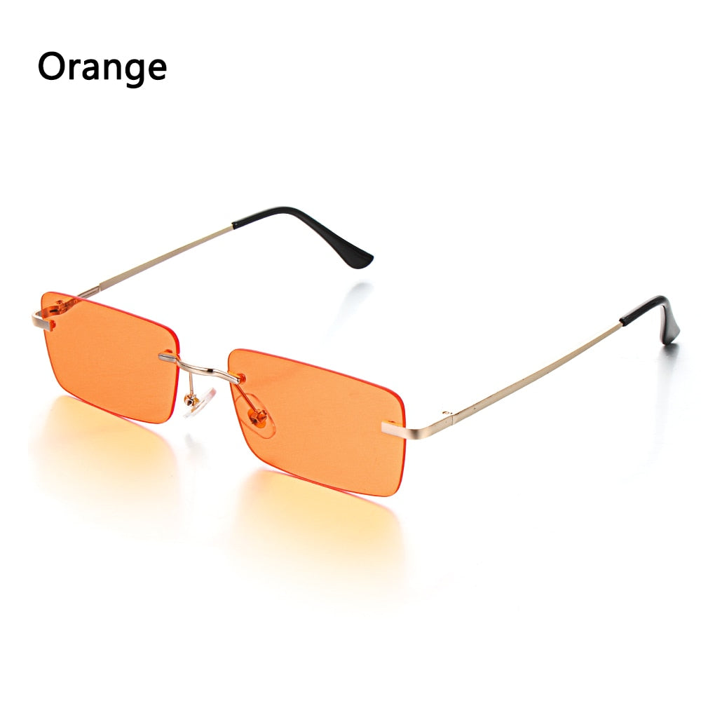 Vintage Retro Rimless Rectangle Unisex Sunglasses-Multiple Options