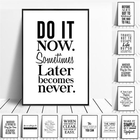 Black and White Motivational Art Prints-Multiple Options