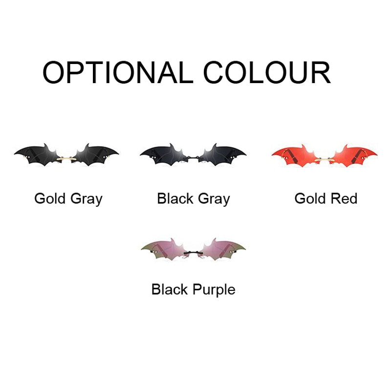 Rimless Bat Shaped Sunglasses-Multiple Options