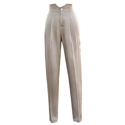 High Waist Harem Pants-Black/Beige