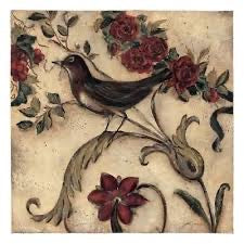 Kirklands Framed Laurel Lehman Crimson Songbirds Art Prints are -Set of 2