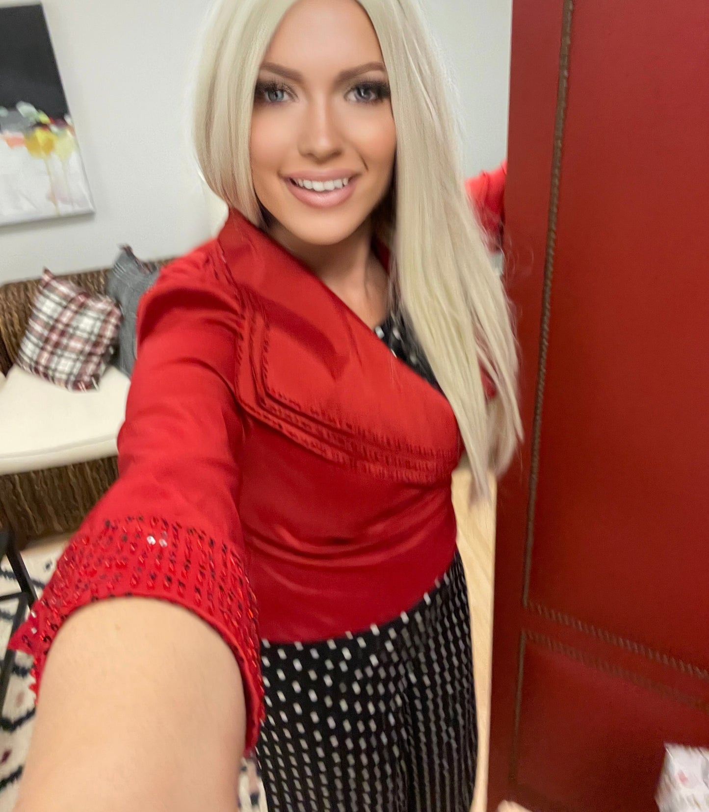 Jackie Jon New York Sequin Top-Red NWT
