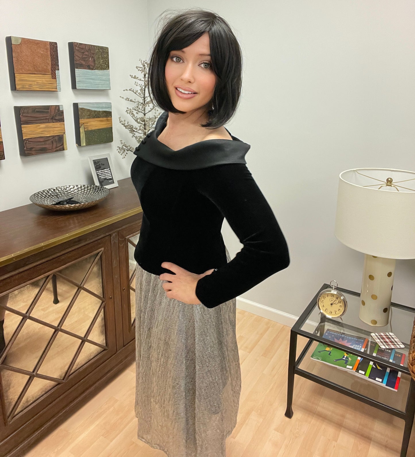 LulaRoe Lola Skirt/Dress-Silver NWT