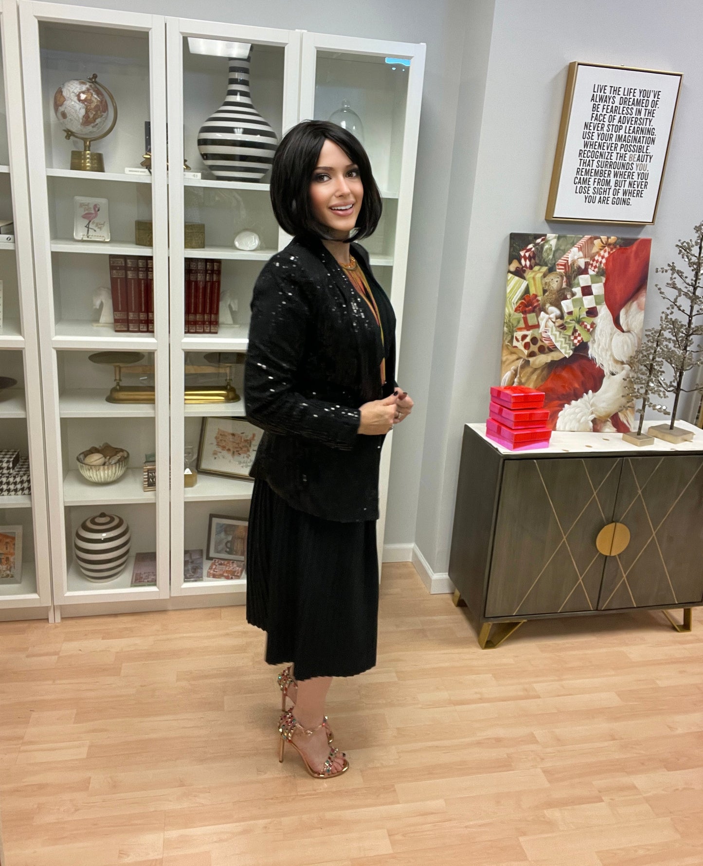 Neiman Marcus Black Sequin Blazer Jacket-Vintage/Black EUC