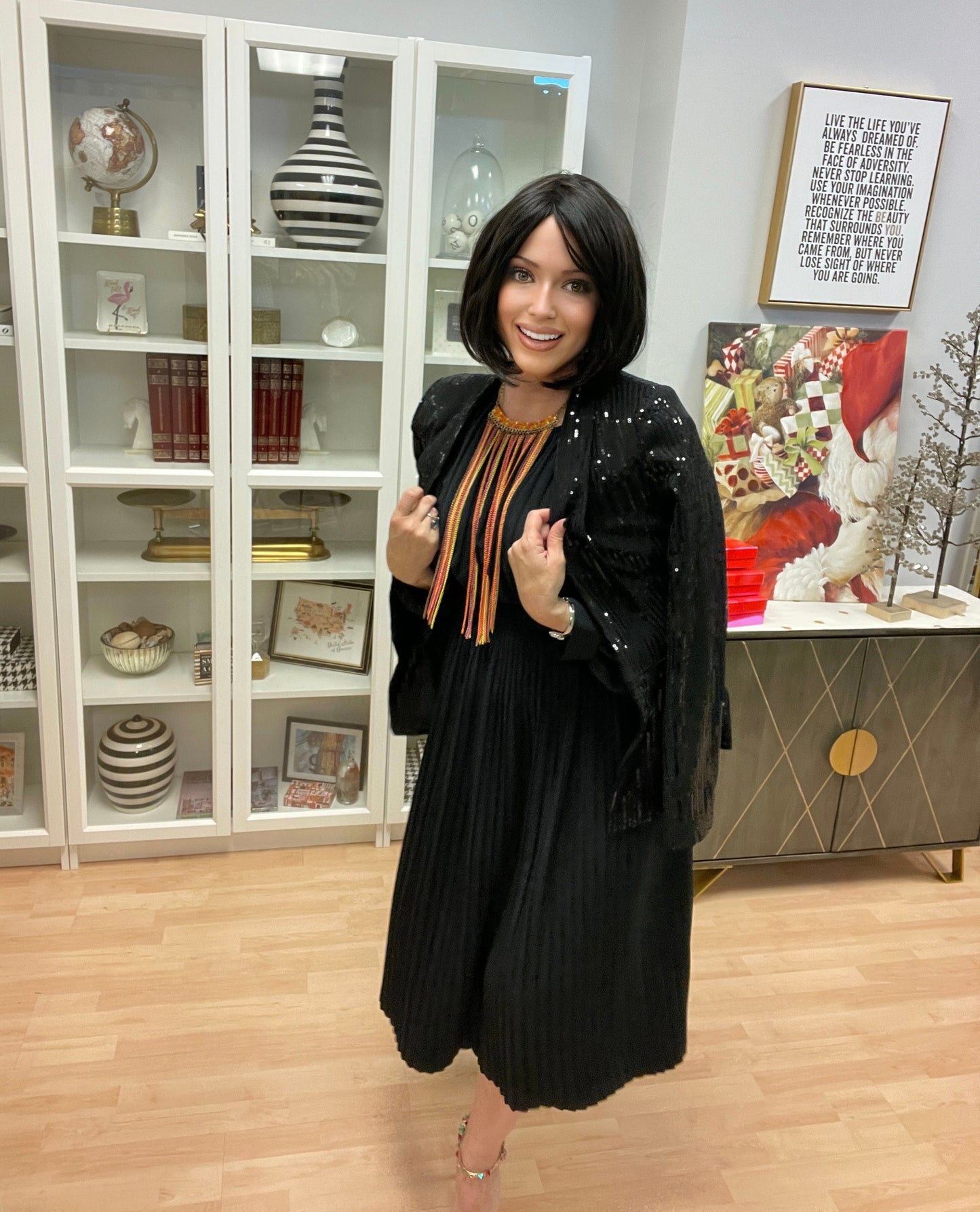Neiman Marcus Black Sequin Blazer Jacket-Vintage/Black EUC