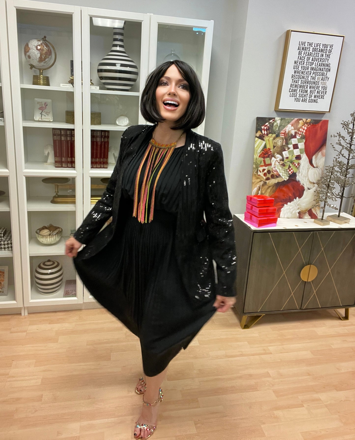 Neiman Marcus Black Sequin Blazer Jacket-Vintage/Black EUC