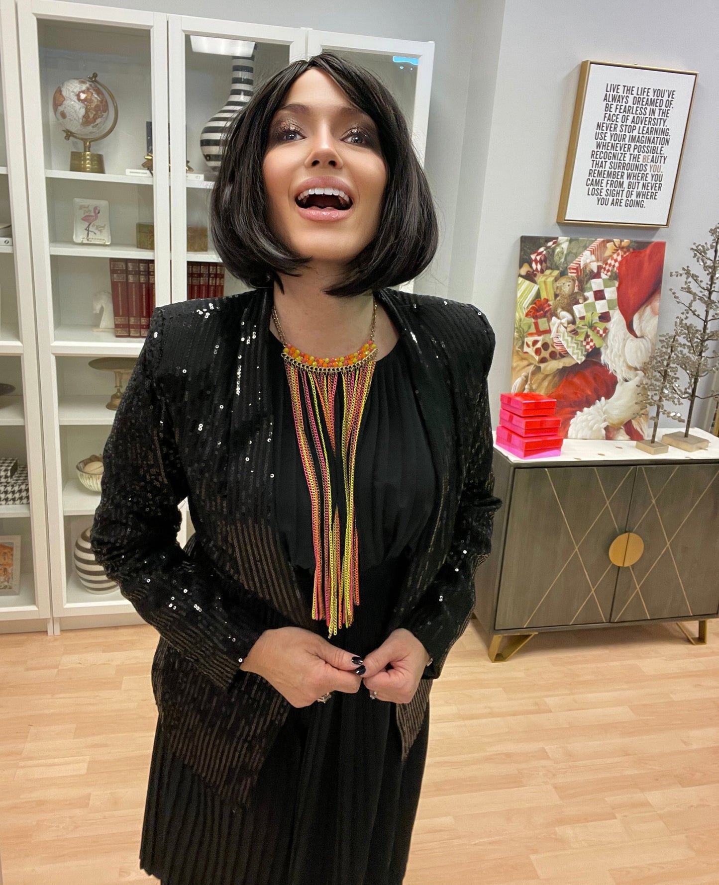 Neiman Marcus Black Sequin Blazer Jacket-Vintage/Black EUC