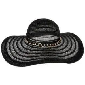 Kensie Mesh Chain Link Sun Hat-Black