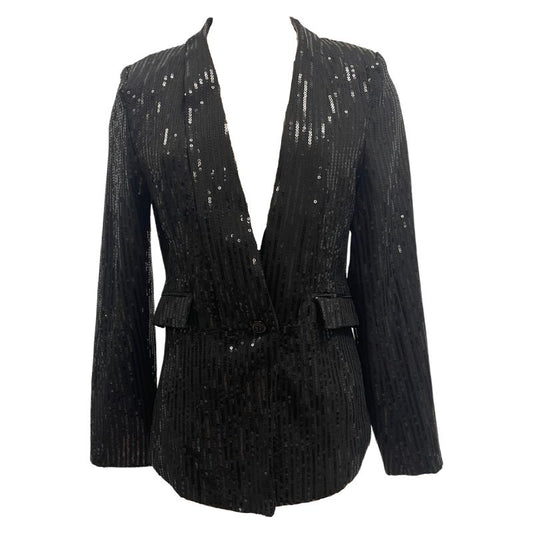Neiman Marcus Black Sequin Blazer Jacket-Vintage/Black EUC