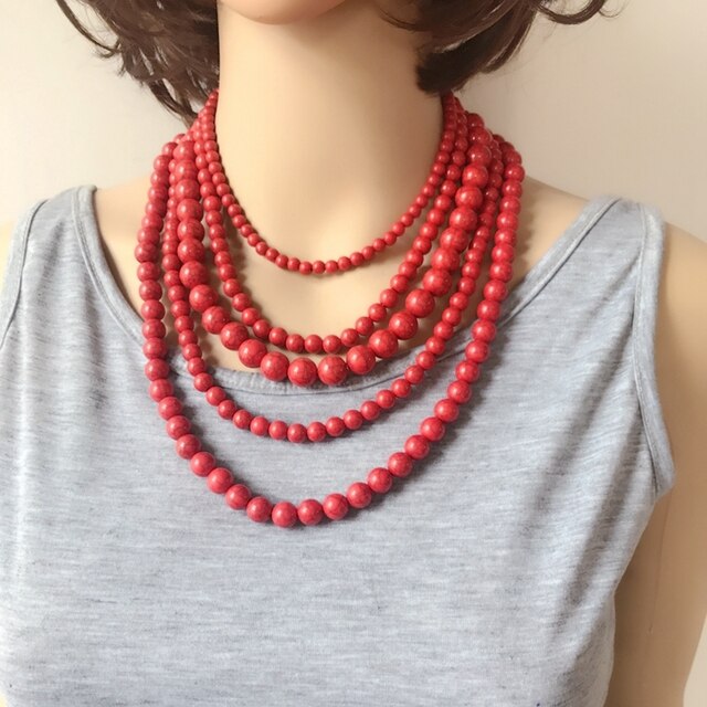 Five Layer Bead Collar Statement Necklace-Multiple Options