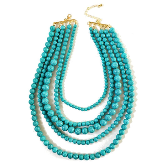 Five Layer Bead Collar Statement Necklace-Multiple Options
