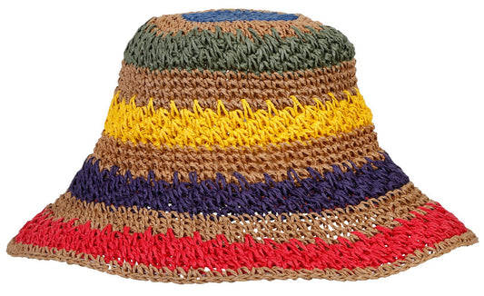Alexia Bendel Women's Paper Straw Striped Sun Hat - Multi