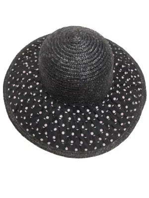 Betmar Polka Dot Hat-Black/White