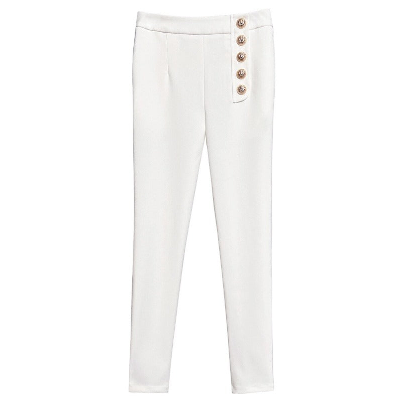 Pencil Pants-White/Black