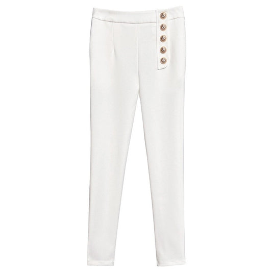 Pencil Pants-White/Black