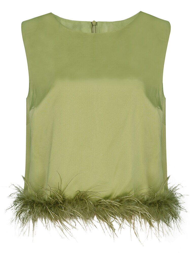 Sleeveless Feather Top-Multiple Options