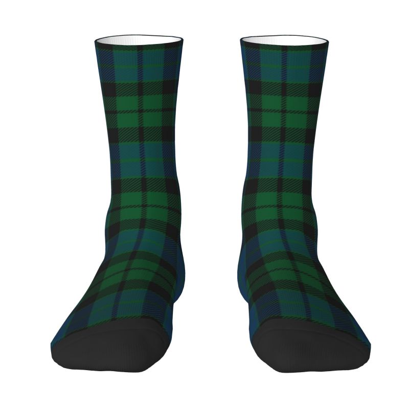 Black Tartan Plaid Unisex Socks-Multiple Options