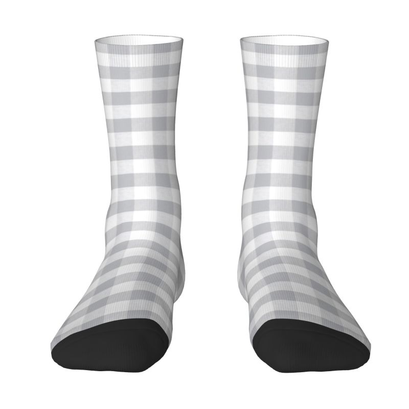 Black Tartan Plaid Unisex Socks-Multiple Options