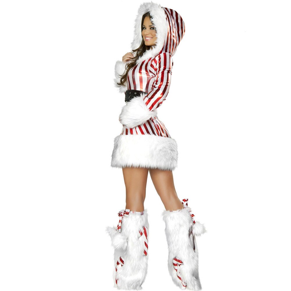 Hooded Santa Clause Cosplay Costume-Womens