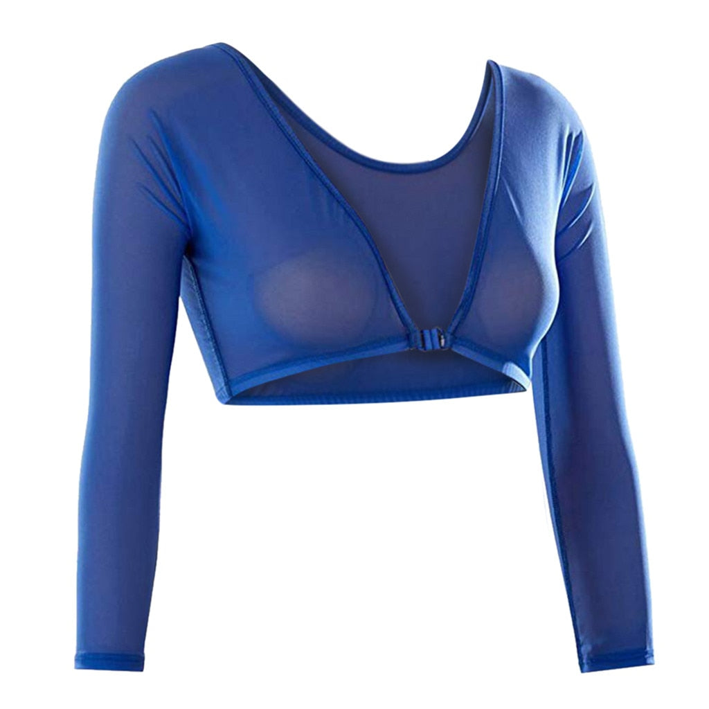Long Sleeve Sheer Mesh Crop Top-Multiple Options
