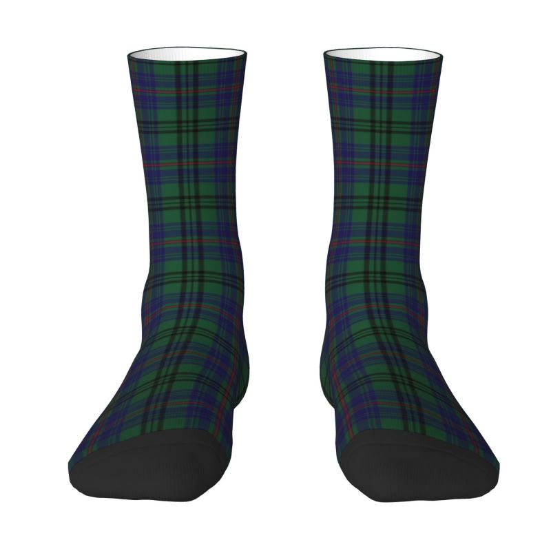 Black Tartan Plaid Unisex Socks-Multiple Options