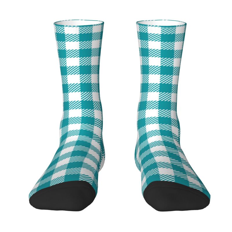 Black Tartan Plaid Unisex Socks-Multiple Options