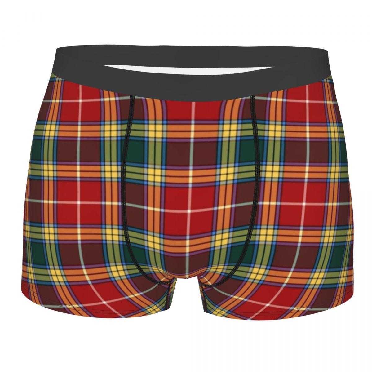 Ancient Scottish Tartan Underwear Print Geometric Plaid Boxer Short Briefs-Multiple Options