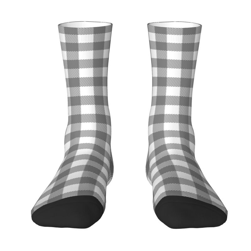 Black Tartan Plaid Unisex Socks-Multiple Options