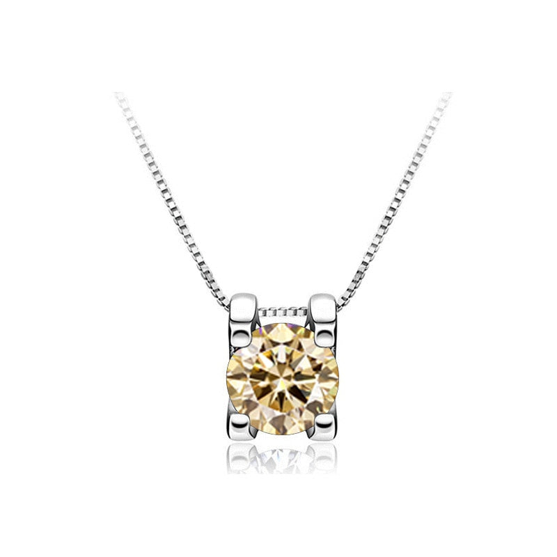 925 Sterling Silver Moissanite Pendant Necklace-Multiple Options